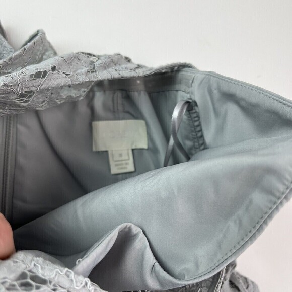 J Crew Pamela lace Maxi Dress Sleeveless Leavers Gray Formal Size 8 - Picture 9 of 14